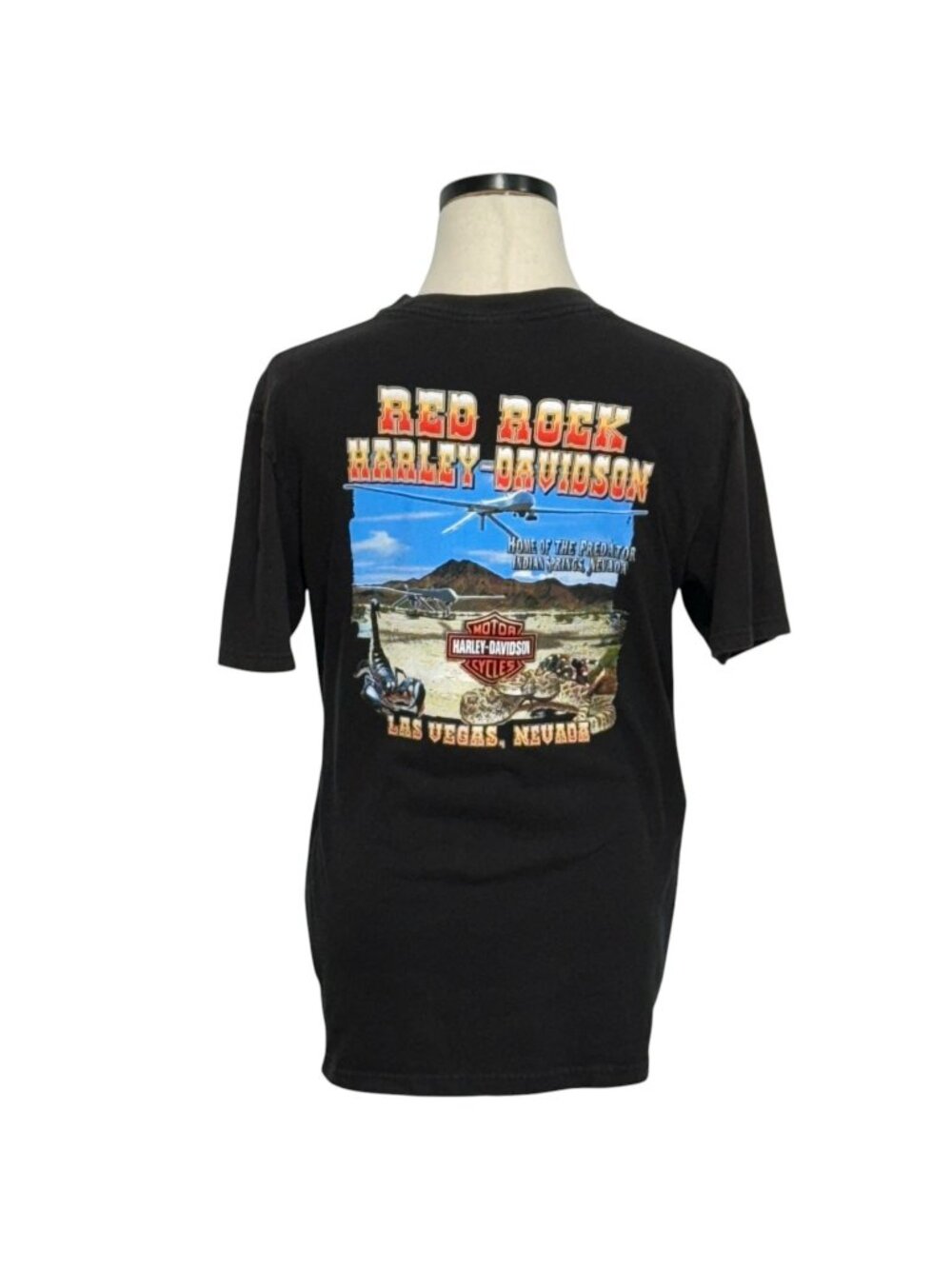 Harley-Davidson Red Rock Las Vegas Nevada Black Graphic T-Shirt Size L